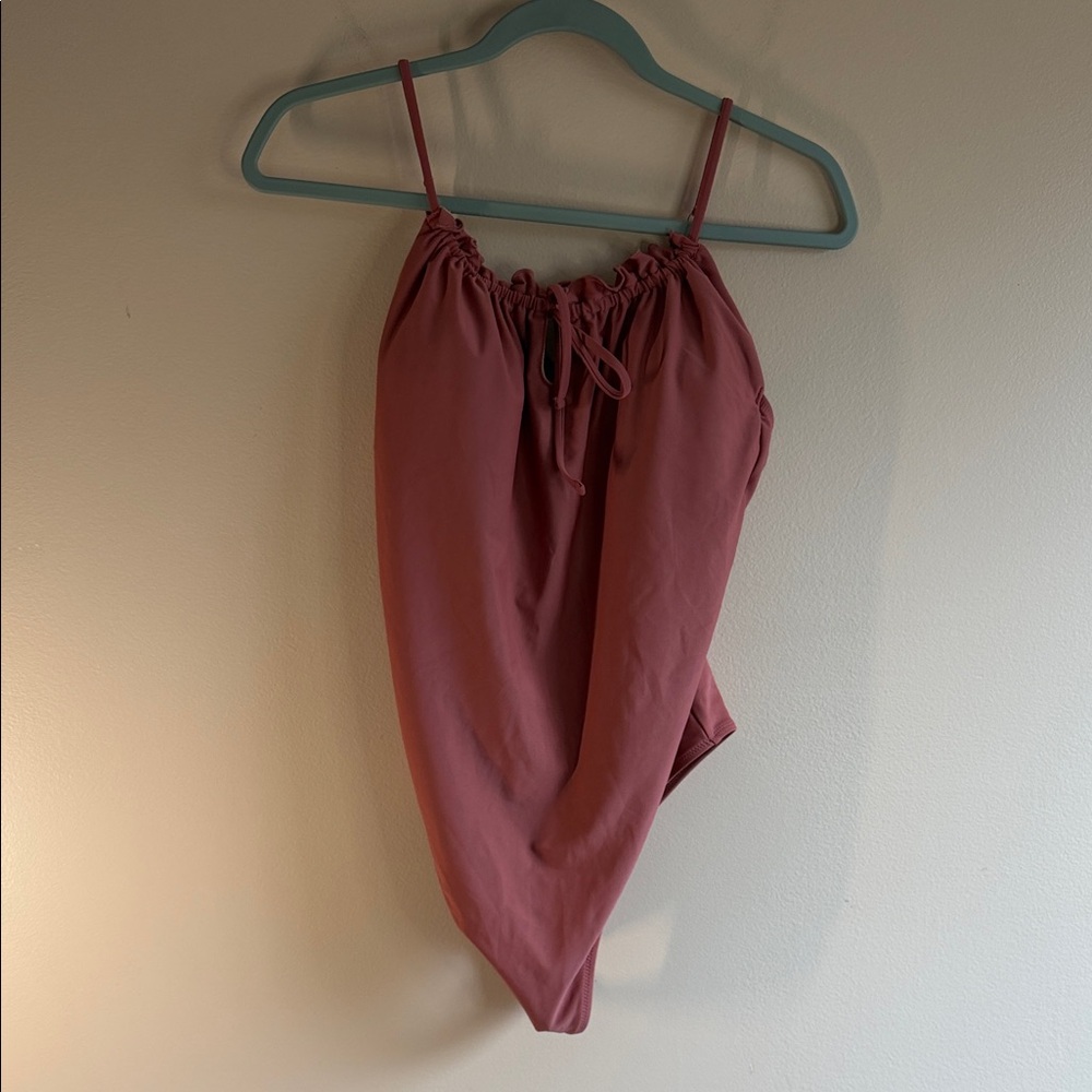 NWOT Old Navy Dusty Rose One-Piece Swimsuit with Tie Front